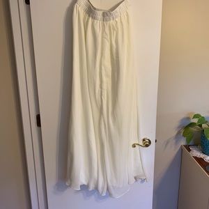 Long cream flowy skirt